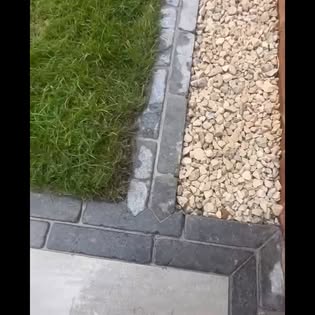 Lawn gravel and paving border detail